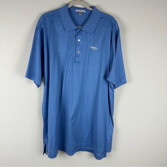 Peter Millar Blue Swan Short Sleeve Golf Golfing Polo Shirt Size XXL - Picture 1 of 5